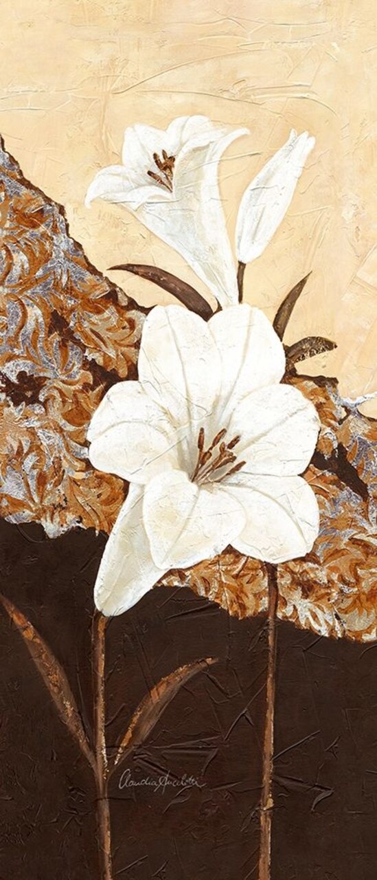 White Oriental Lilies Poster Print by Claudia Ancilotti - Item # VARPDX11308